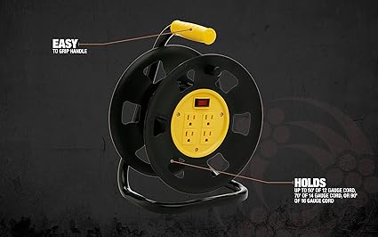 Extension cord storage reel